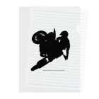 ファンシーTシャツ屋のオフロードバイクでエアーを決めるシルエット Clear File Folder