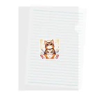 アニマルグッズストア　OPIの茶色い猫 Clear File Folder