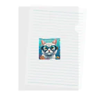 DezamaLandの水中ゴーグルを着ける猫 Clear File Folder