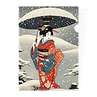 日本の風景 COOL JAPANの日本の風景、雪降る中を歩く舞妓さん　Japanese senery：Maiko in the snow クリアファイル