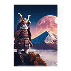 猫好き Japanの武士道ねこ Clear File Folder