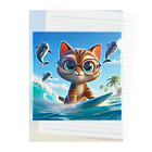 猫と紡ぐ物語のお気に入りのサーフボードでサーフィンする猫 Clear File Folder