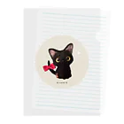 ʚ fuwari ɞの黒猫しっぽリボン Clear File Folder