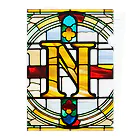 alphabet stained glassのstained glass N クリアファイル