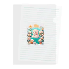 りんりんの可愛いシロクマちゃんショップ　かわいいよ！の水遊びをしている白熊 Clear File Folder