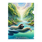 k.a.u.j.7の時間の流れを象徴する川の中でゆったりと泳ぐ、ナマケモノの姿🌿 Clear File Folder