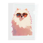 AQUAMETAVERSEのサングラスをかけた、かわいい犬 Marsa 106 Clear File Folder