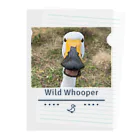 wild whooper (白鳥堂)の白鳥（目が合った) Clear File Folder