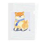 チップちゃんの柴犬のシバちゃん。みなさんに幸運運ぶ。かわいい。 Clear File Folder