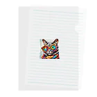 だんのんのカラフルメガネをかけた猫 Clear File Folder