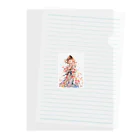 AQUAMETAVERSEの花柄模様の服を着た女性　なでしこ1478 Clear File Folder