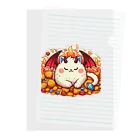 nekodoragonのおやすみ！猫ドラゴン　背景透過ver Clear File Folder