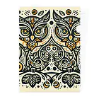 kotpopのSymmetrical Owls Clear File Folder