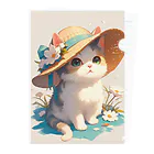 AQUAMETAVERSEの帽子をかぶった可愛い子猫 Marsa 106 Clear File Folder