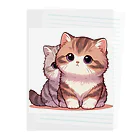 シマのかわいい子猫の兄弟 Clear File Folder