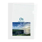 oki_sceneryのおーえす青文字万座毛 Clear File Folder