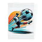 pothossysの夕日を背にサッカーボールを蹴りシュート Clear File Folder