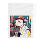 reon-5のストリート風の雰囲気が漂う犬のデザインです。 Clear File Folder