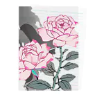 RetrowaveFlowerのRetrowaveFlower-薔薇(ピンク)- Clear File Folder