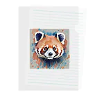 WithRedPandaの水彩風レッサーパンダ Clear File Folder