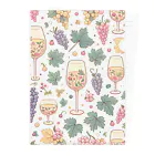 MOONY'S Wine ClosetのWine and Grapes Clear File Folder