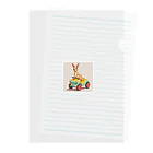 ganeshaのおもちゃの車に乗ったかわいいカンガルー Clear File Folder