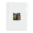 AI Design Labの旅する猫 Clear File Folder