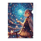 タマさくら商店街の光の廻廊と蝶と女の子 Clear File Folder