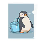 ganeshaのかわいいペンギンとおもちゃのバケツ Clear File Folder