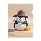 ganeshaのおもちゃの砂を使ったかわいいペンギン Clear File Folder