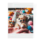 シュシュの部屋のベッドのチワワ （犬、わんちゃん） Clear File Folder