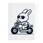 BOSATUのバイクに乗ったうさぎ Clear File Folder