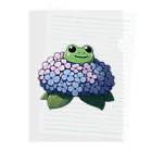 終わらない夢🌈の紫陽花の花と可愛いアマガエル🐸 Clear File Folder