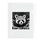 WithRedPandaの草の間から見つめるレッサー君（モノクロ） Clear File Folder