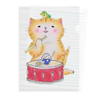 音楽雑貨でぶねこのドラムのスネア猫 Clear File Folder