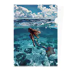 AQUAMETAVERSEのモルジブの大海原で人魚が泳いでいますsanae2074 Clear File Folder