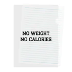 0kcal storeのNO WEIGHT, NO CALORIES. - black Clear File Folder