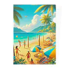 Rパンダ屋の「夏のビーチグッズ」 Clear File Folder