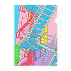 チョモランマリの門司港駅の隣の建物の階段 Clear File Folder