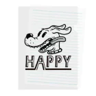 nidan-illustrationのhappy dog (black ink) クリアファイル