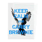 座敷ふくろうのKEEP CALM AND CARRY BROWNIE クリアファイル