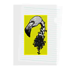砂糖 線画のフラミンゴ Clear File Folder