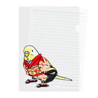 まめるりはことりのごきげん着物セキセイインコ【まめるりはことり】 Clear File Folder