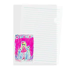 ピンク星こずべのピンクMerry-go-round Clear File Folder