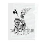 nidan-illustrationの"HAPPY HOUR"(B&W) #1 Clear File Folder