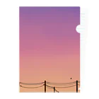 Bird Mole Hillの夕暮れにせまる夜 Clear File Folder