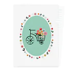 sakuの自転車とお花 Clear File Folder