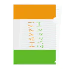 MEWのHAPPY-ORANGE and GREEN Clear File Folder