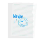 ワン太フルのTシャツ屋さんのライオン君 Maybe ブルー Clear File Folder