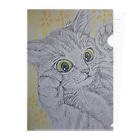 harupink🌸ペット似顔絵illustの色鉛筆にゃんこ Clear File Folder